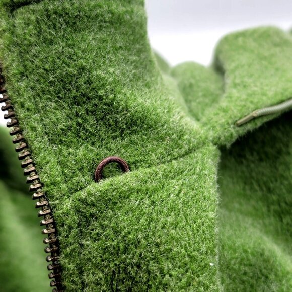 Vtg L.L.Bean Coat Green Hooded Jacket With Full-Zip Front Size Petite Lg - Picture 6 of 15